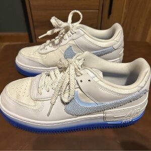 Nike Air Force 1 with White and Light Blue Accents